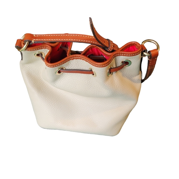 Dooney & Bourke Pebble Grain  Drawstring Shoulder Bag - Bone - Picture 3 of 13